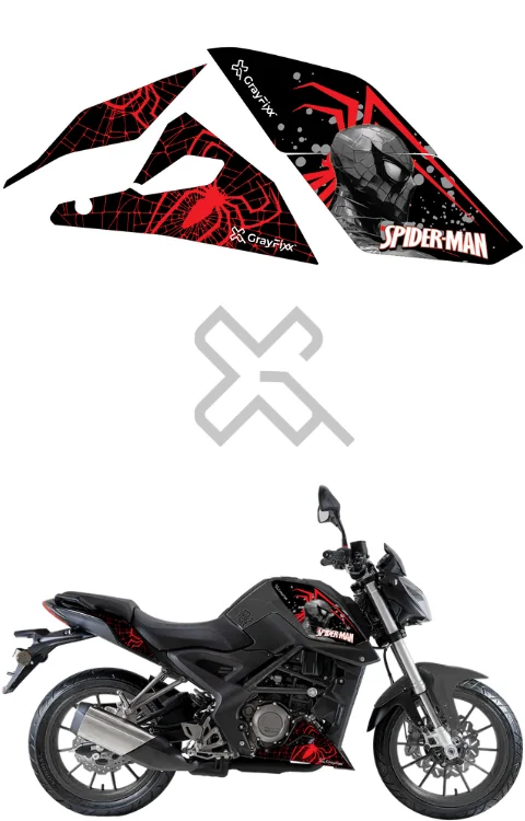 Spider man Edition Sticker Compatible with Benelli 250 | Printed In Premium Vinyl With FPF(Fade Protection Film), Water Proof, Precut Sticker, Pack Of 1 Compatible with Both Side